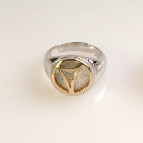Bass Pan Hoop Ring - Sterling Silver with 14K gold