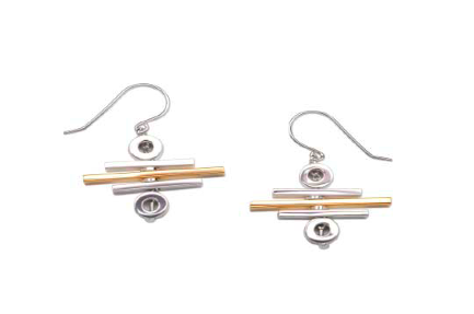 Movement Rack Two Tone Bar Earrings